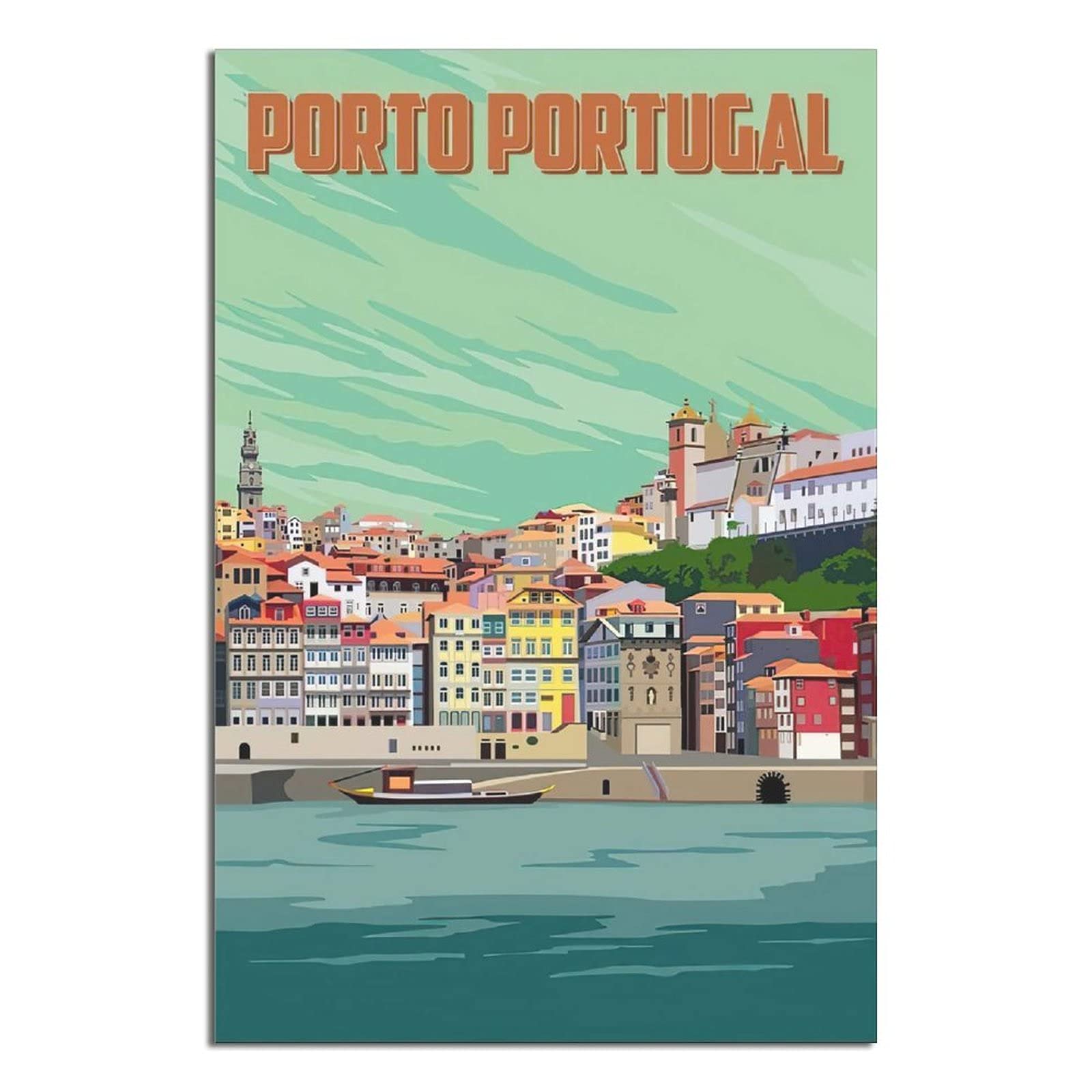 Kziwq T055 Metal Sign Porto Portugal Retro Decor Art Sign Home Kitchen Bar Cafe Club Cave Wall Decor Vintage Travel Tin Sign 20X30cm
