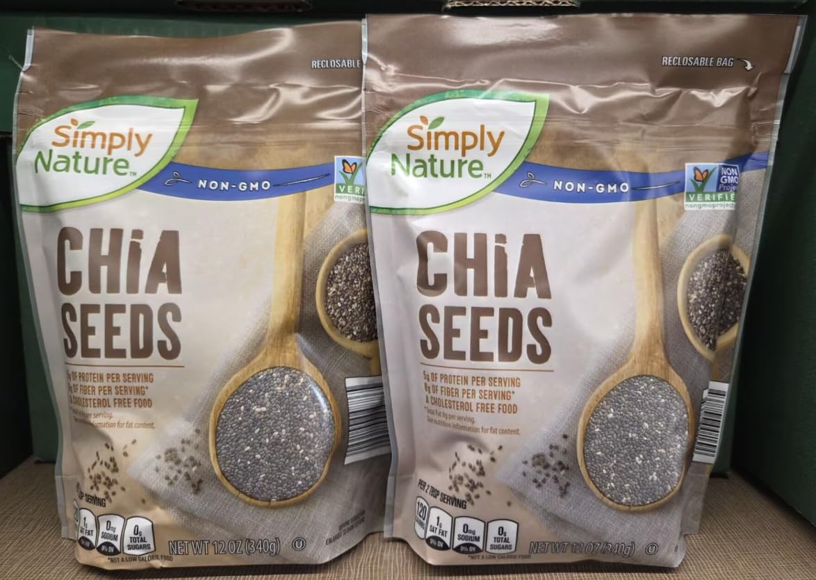 Amazon.com: Simply Nature NON-GMO Chia Seeds 12oz 340g (Two Bags