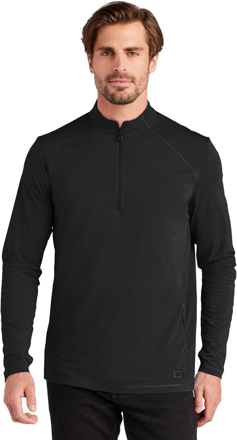 OGIO Unisex Motion Quarter Zip | Moisture Wicking Workout Top for Men & Women, Athletic Long Sleeve Pullover - Image 2