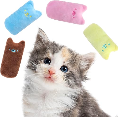 Miniatura 8 de Nobleza Juguetes de gatito para gatos de interior, paquete de 4 juguetes masticables para dentición de gatos con papel arrugado, juguete interactivo