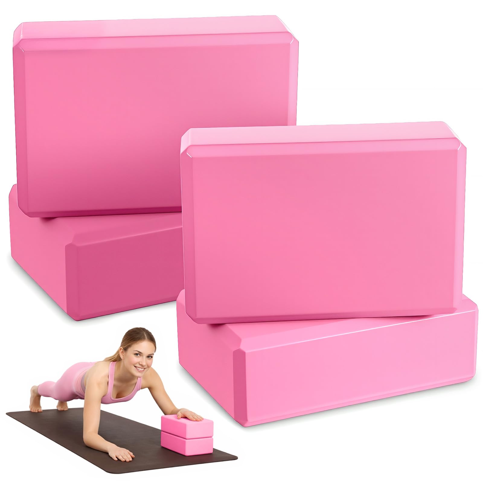 Yoga-Blöcke, 22,9 x 15,2 x 8,9 cm, EVA-Schaum, leicht, rutschfest, Yoga-Requisiten, fest und stützend, für Yoga, Pilates, Dehnen, Meditation, 6 Stück