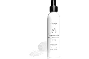 Tangle-Free Fur: Natural Pet Detangling Spray with Delectable Baby Powder Scent