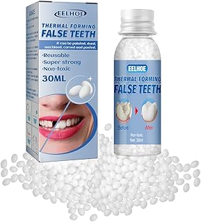Tooth Repair Kit - Temporary Teeth Replacement Kit for Temporary Restoration of Missing & Broken Teeth Replacement Dentures, DIY Heat Fit Beads
