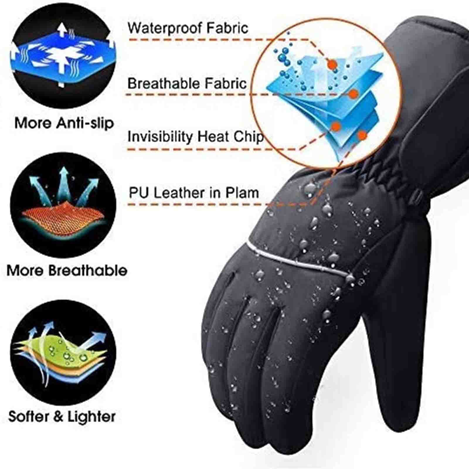 SBTXHJWCGLD Ogrzewane rękawiczki do ekranu dotykowego ogrzewające rękawiczki mężczyźni kobiety elektryczne izolowane termicznie rękawiczki do wspinaczki pieszych pieszych jazdy na nartach akumulator zestaw zimowe ogrzewacze do rąk zimna pogoda