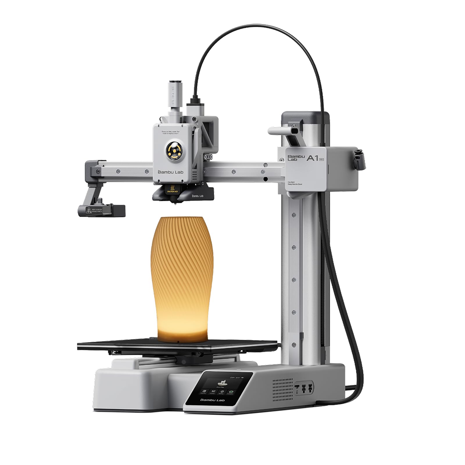 Bambu Lab A1 mini 3D Printer + LED Lamp Kit, Ready-to-Use for Beginners | Beginner-Friendly Ecosystem with MakerWorld Model Library,Full-Auto Calibration & Active Flow Rate Compensation, ≤48 dB Quiet
