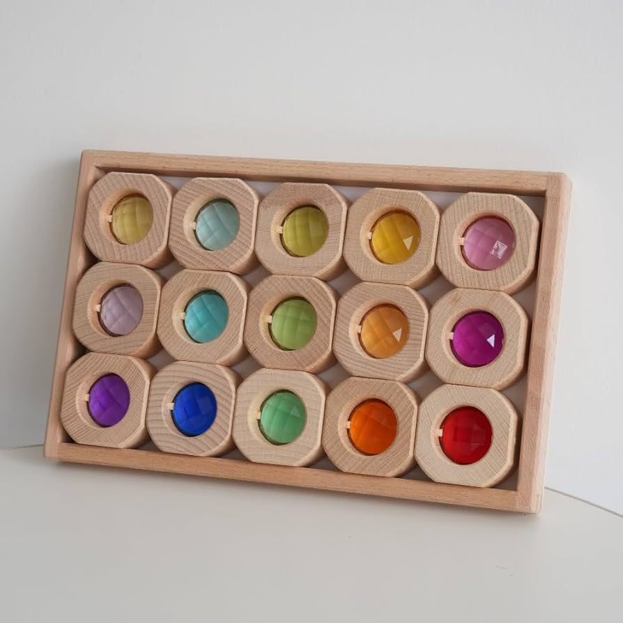 Amazon | Yobuisg ジュエル積み木 レインボークリスタルアクリル