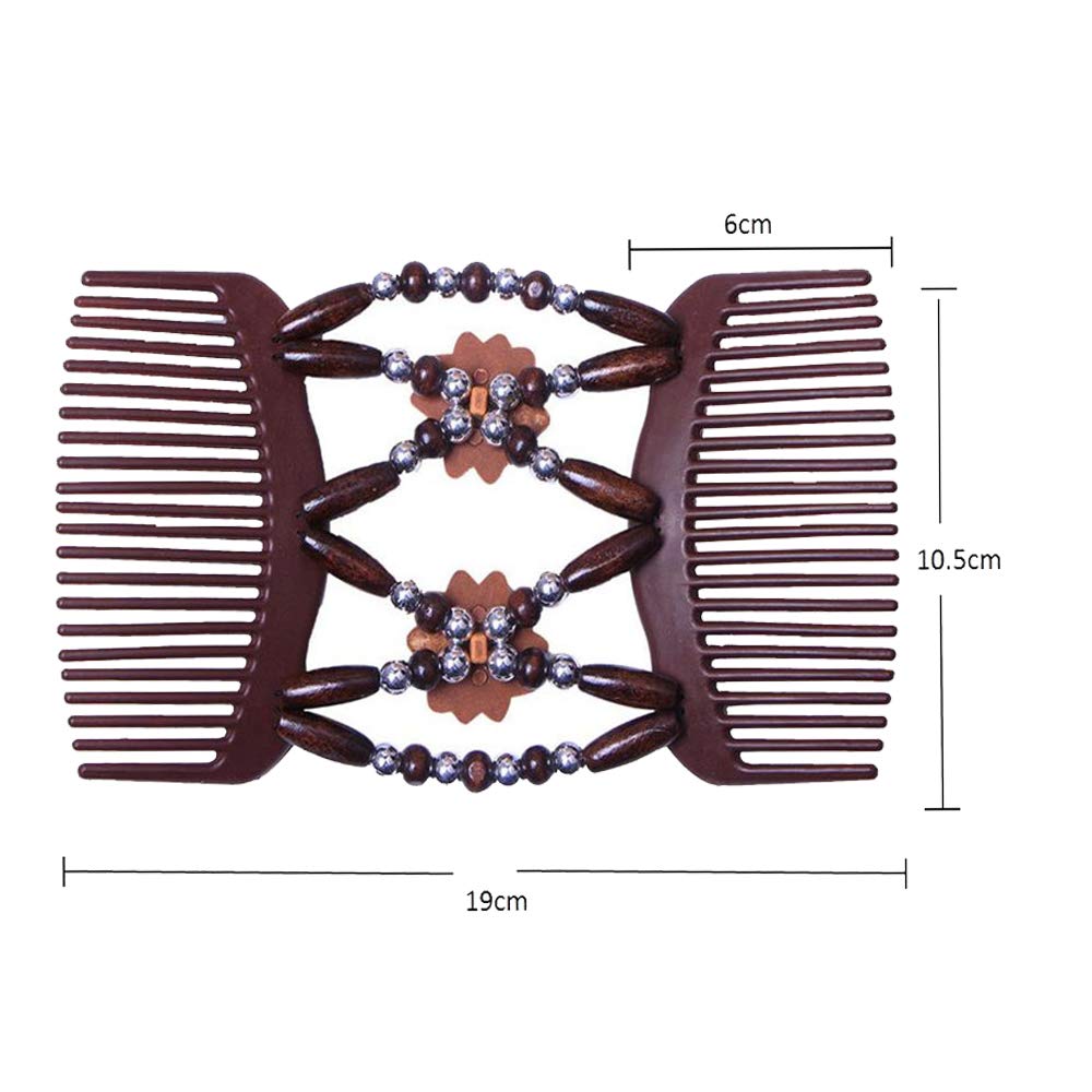Peigne À Cheveux Magique Et Perlé Extensible Double Pince À Cheveux R