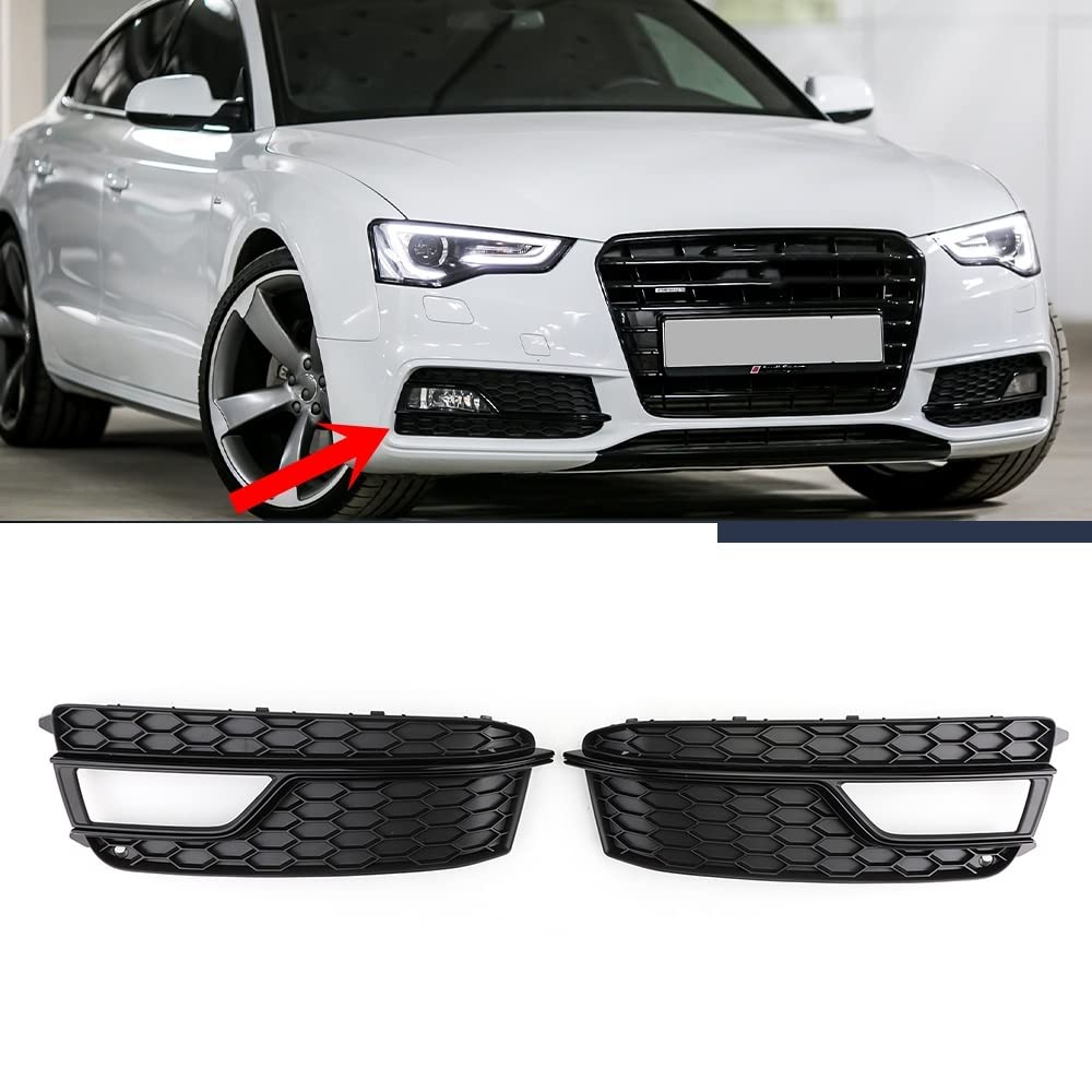 Griglia per radiatore Paraurti Anteriore Inferiore Griglie Fendinebbia Griglie Per AUDI A5 S-Line S5 2013 2014 2015 2016 Anteriore Griglie Copertura 8T007681K 8T0807682K Griglia anteriore (Color : 1