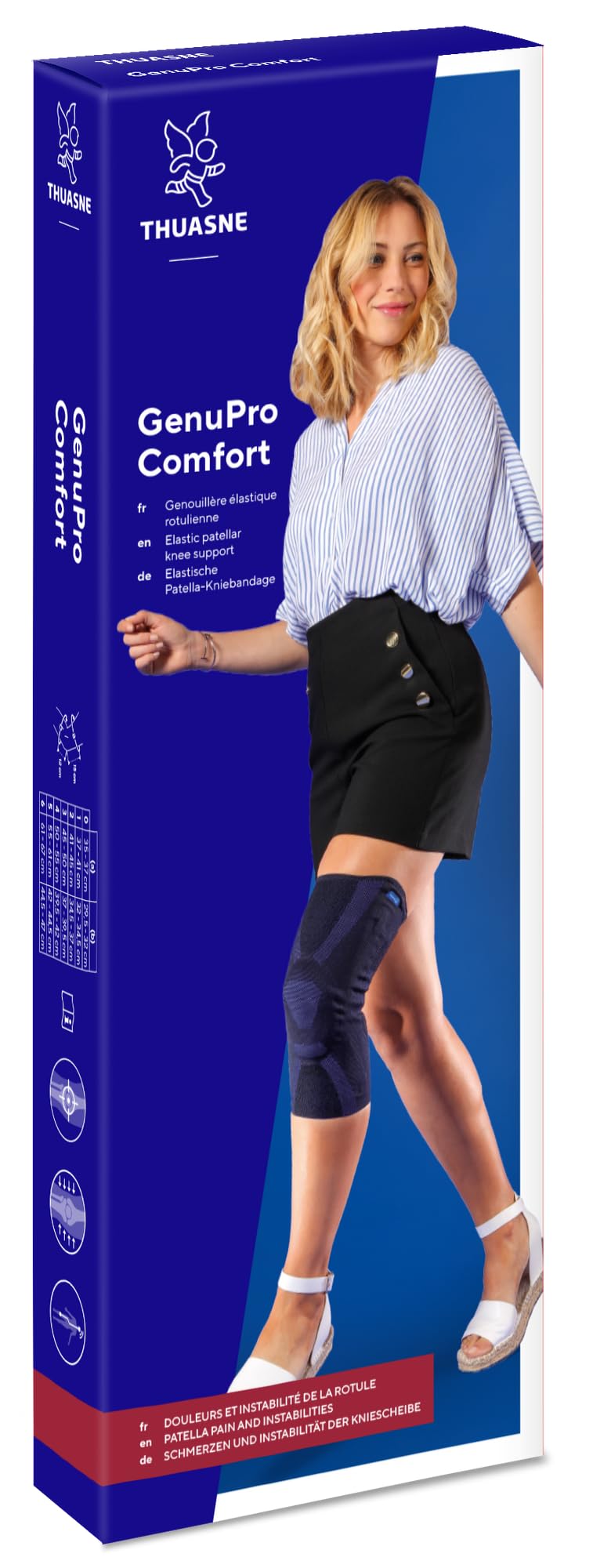 GenuPro Comfort - Attelle de genouillère rotulienne - pour l’alignement de la rotule et le soutien des articulations pour les douleurs au genou, l’inconfort rotulien, l’arthrose légère (taille 3)