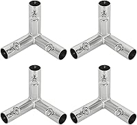 KishYa 4-Pack 3/4" 3-Way Canopy Corner Fittings for Golf Frames, Batting Cages & EMT Conduit - Rust-Proof Galvanized Steel