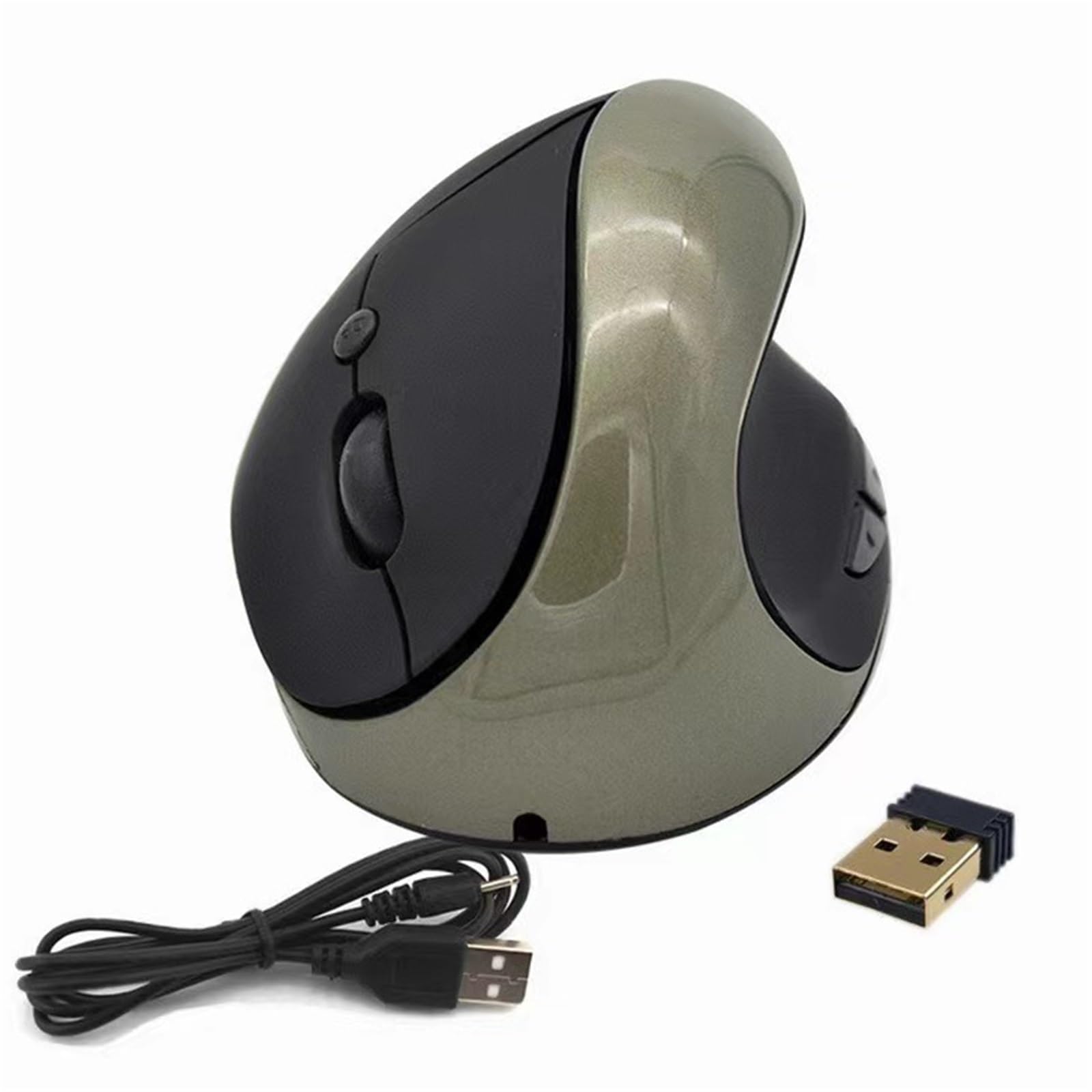 Ratón vertical ergonómico inalámbrico 2.4G recargable con 3 DPI color gris 7