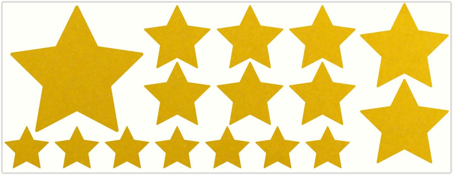 LiteMark White Reflective Star Decals, 3M Scotchlite Assorted Size Stickers for Helmets, Bikes & Cars, Pack of 16