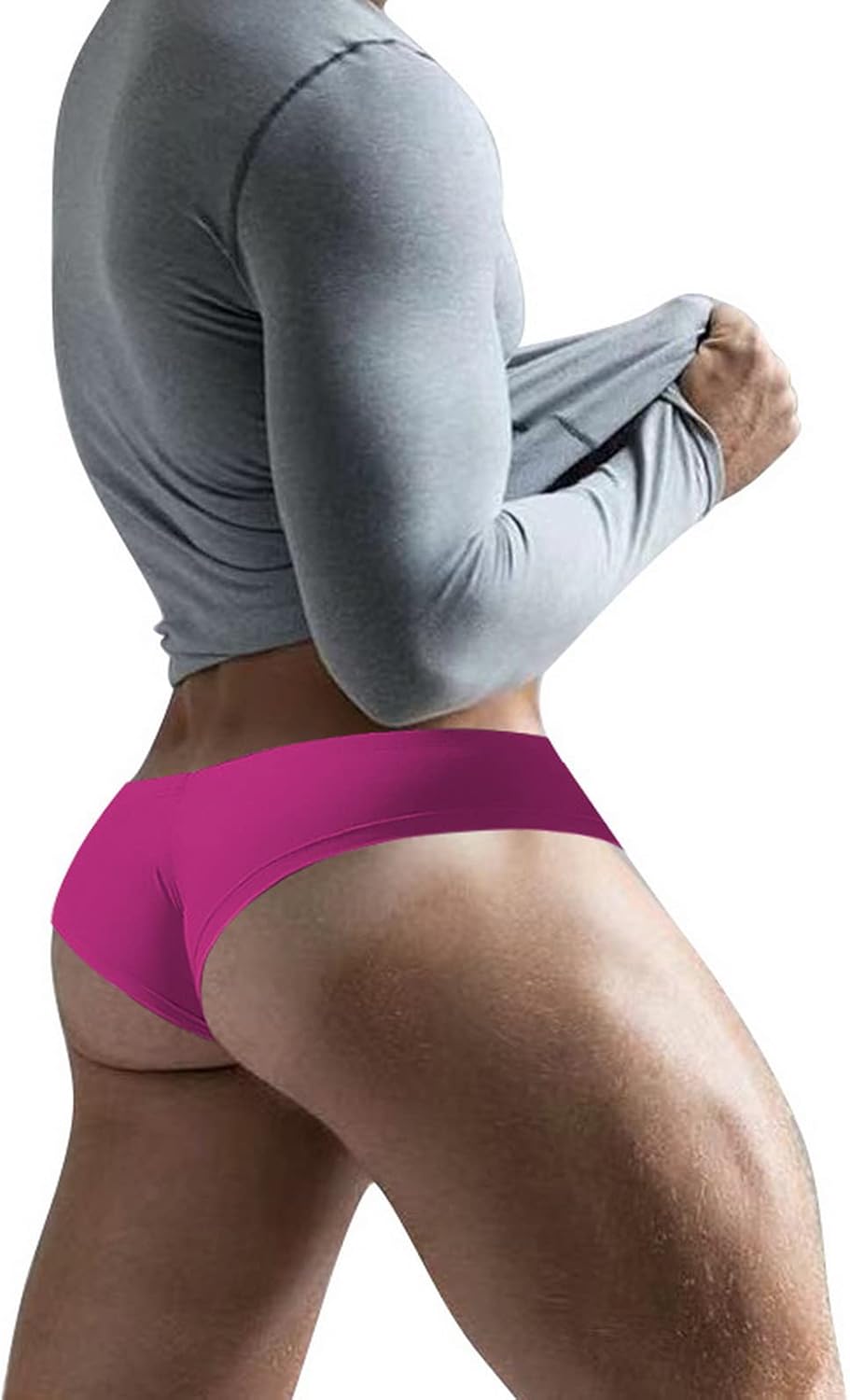 Faringoto Men's Brief Bikini U Convex Half Hip Briefs Low Rise Modal Shorts - Image 2