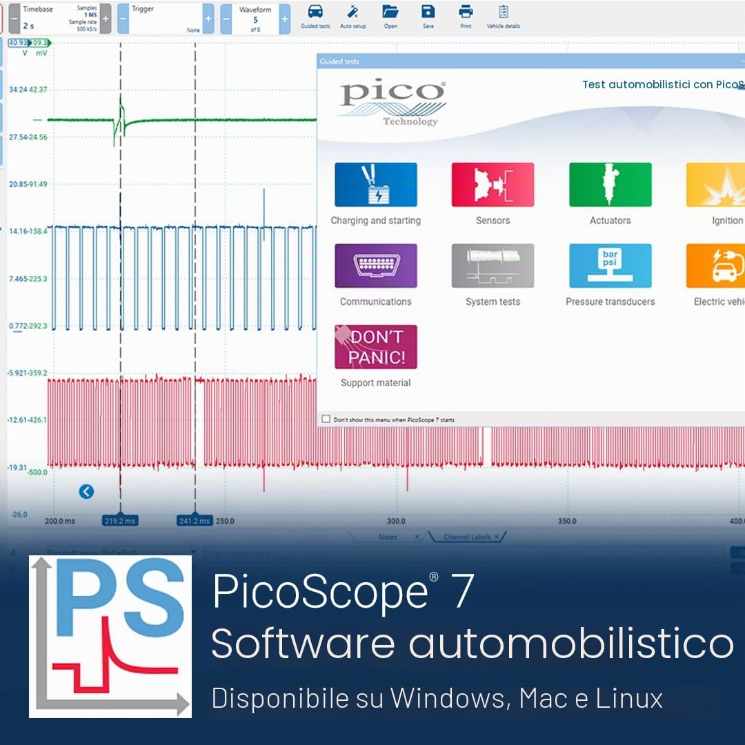 Pico Technology PicoScope 4425A - Oscilloscopio diagnostico per veicoli automobilistici, 4 canali, USB, PC Scope senza accessori