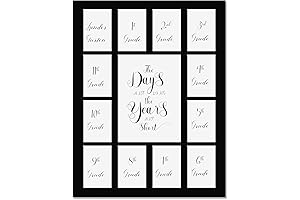 School Picture Frame K to 12 13 Photos, Kindergarten to High School, Black
