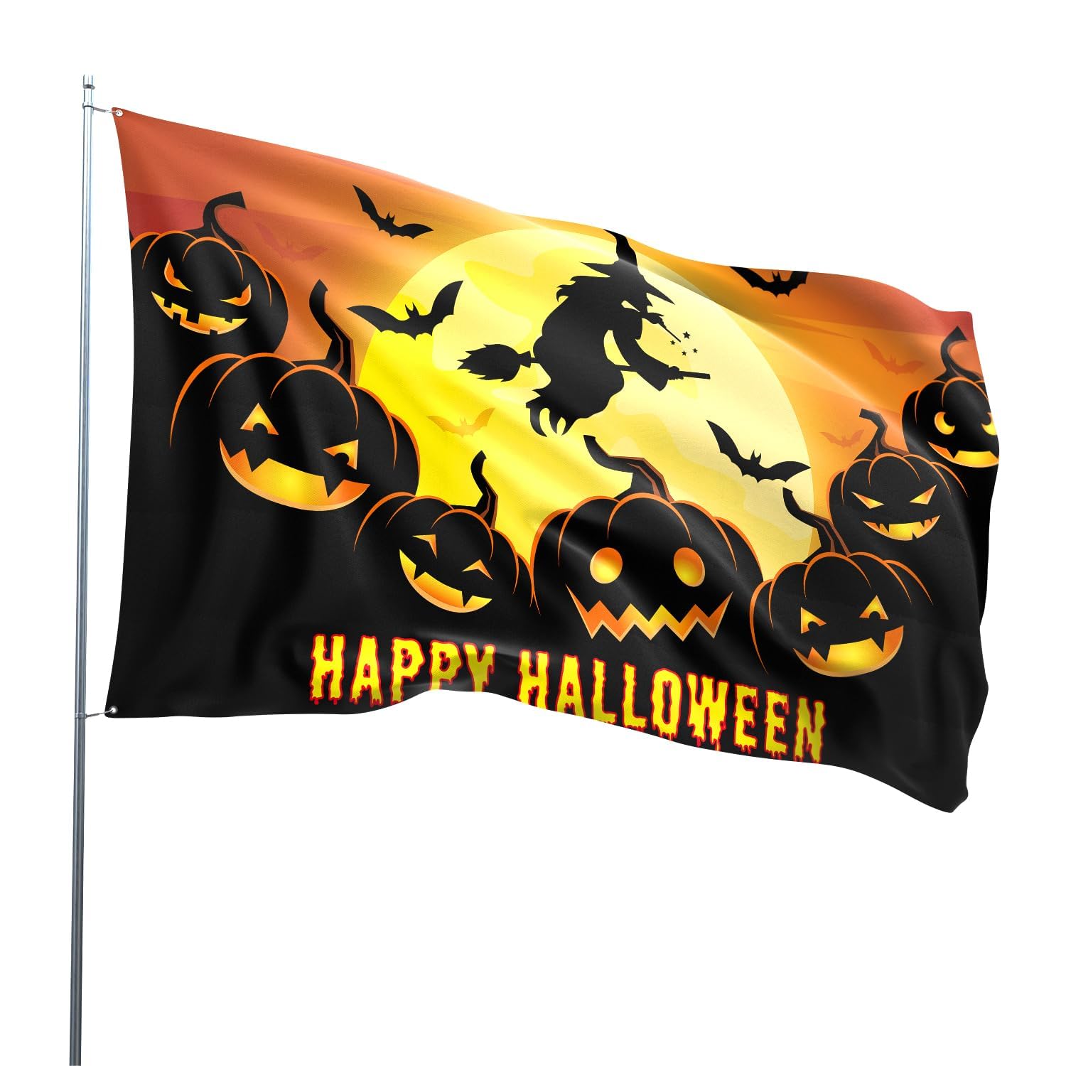 Vanpoo Double Sided Halloween Flags 5ft x 3ft with Eyelets,Garden Flags Decoration Trick or Treat,Outdoor Halloween Decorations UK Pumpkin Flag Indoor Outside Decor
