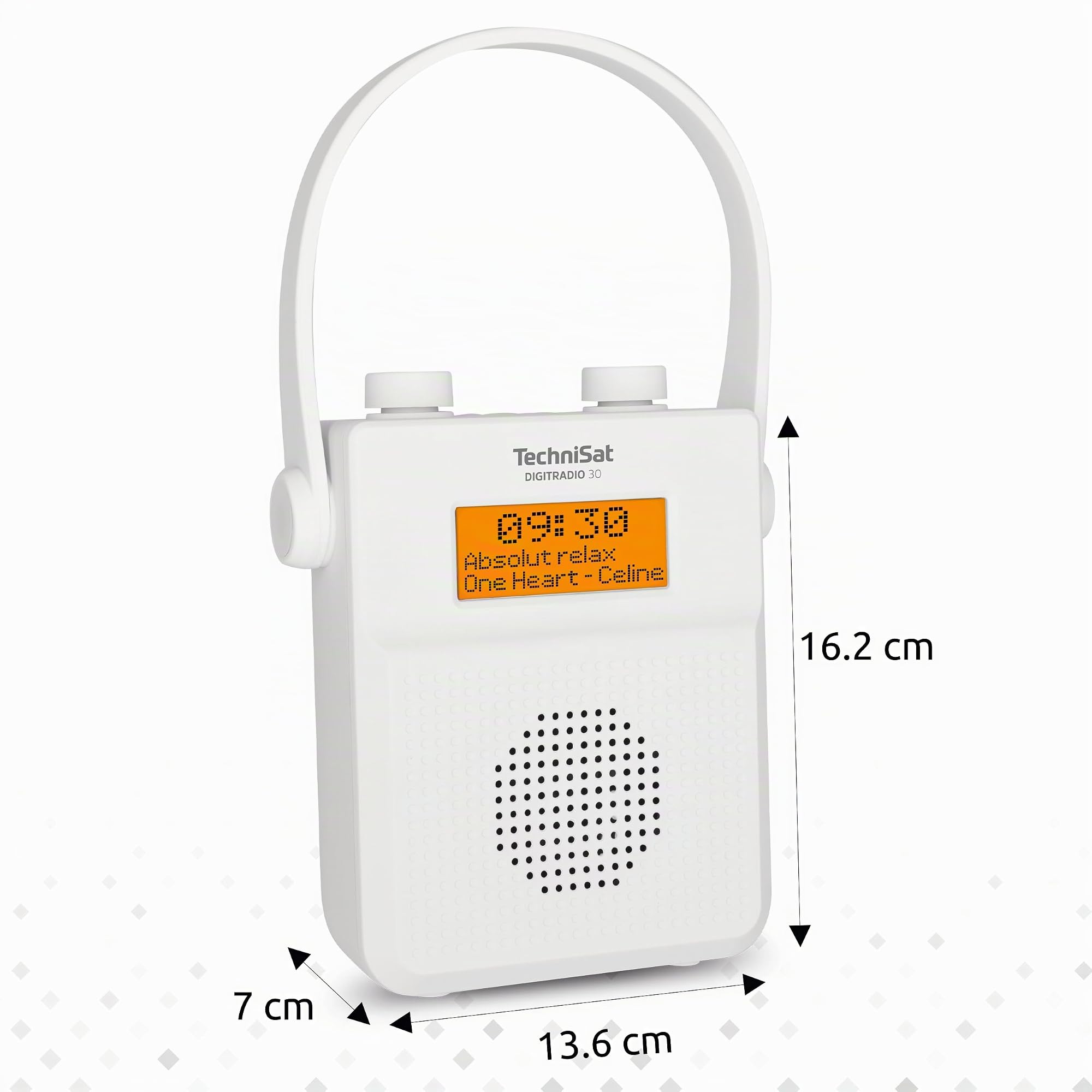 TechniSat DIGITRADIO 30 - Radio de Ducha Impermeable Dab+ (FM, Radio Digital Dab, batería integrada, Bluetooth, Resistente al Agua IPX5, Despertador, Memoria Favorita, Conector para Auriculares)