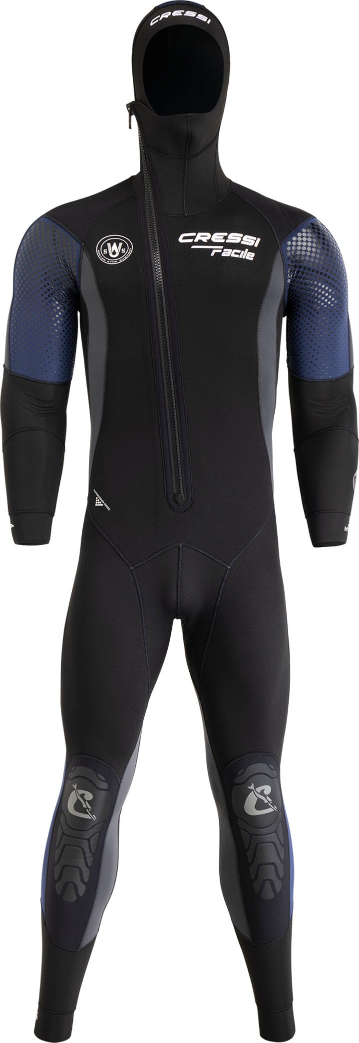 CRESSI Desde 1946 Traje Monopieza Facile Man 5mm Negro/Azul S/2