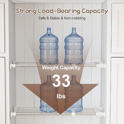 Miniatura 2 de Hershii - Estantería y barra extensible para armarios, estante de almacenamiento de metal expansible,organizador ajustable, separador para armarios,