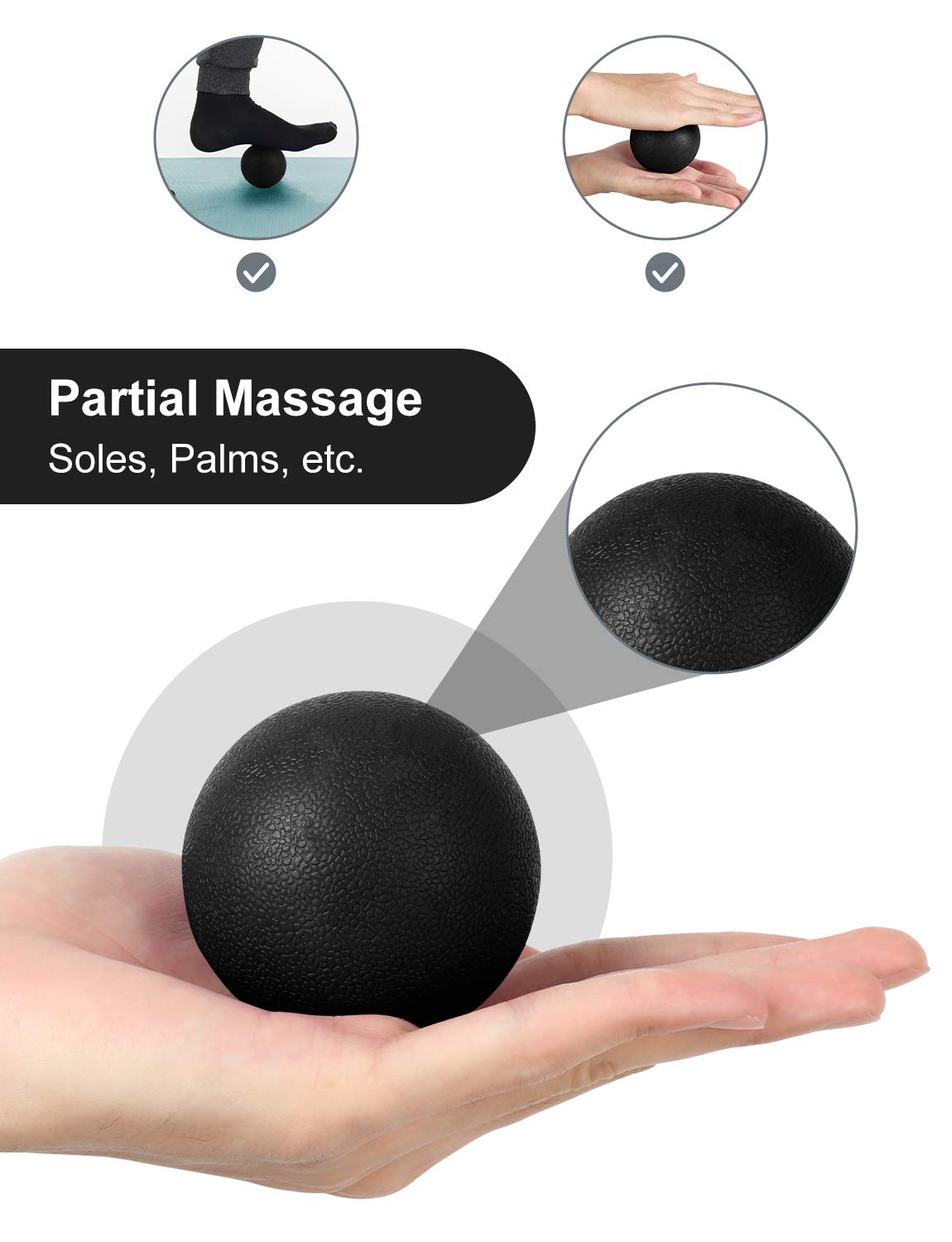 Glymnis Kit Massage 4-en-1 : Rouleau En Mousse + Bâton + 2 Balles, Pour Fascia, Yoga Et Récupération Musculaire (noir)