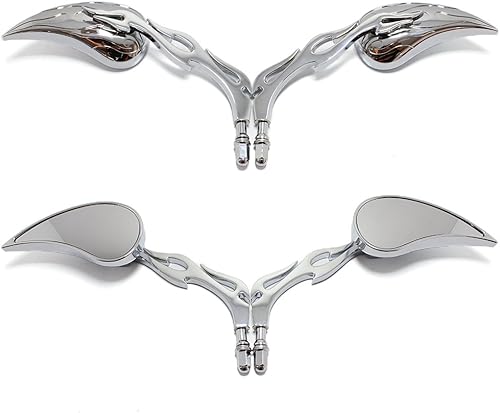 Miniatura 4 de Espejos cromados personalizados para motocicleta Harley Davidson Sportster Street Fatboy Softail-Pair