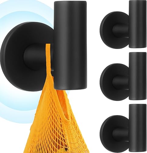 Miniatura 8 de Therwen Ganchos magnéticos negros de neodimio resistentes para refrigerador, puerta de metal, taquilla para colgar toallas, abrigos, bolsas,