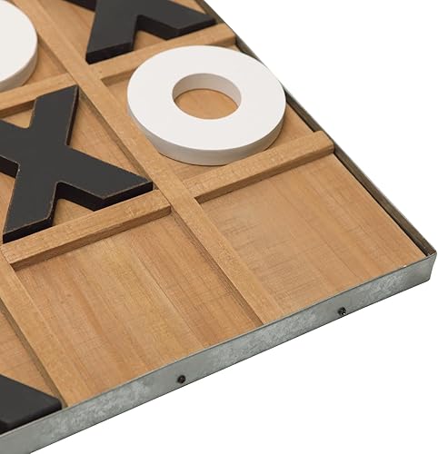 Miniatura 8 de NIKKY HOME 12x12 Inch Large Tic Tac Toe Wood Board Game Classic Coffee Table Decor Decorative Wooden Travel Game for Family