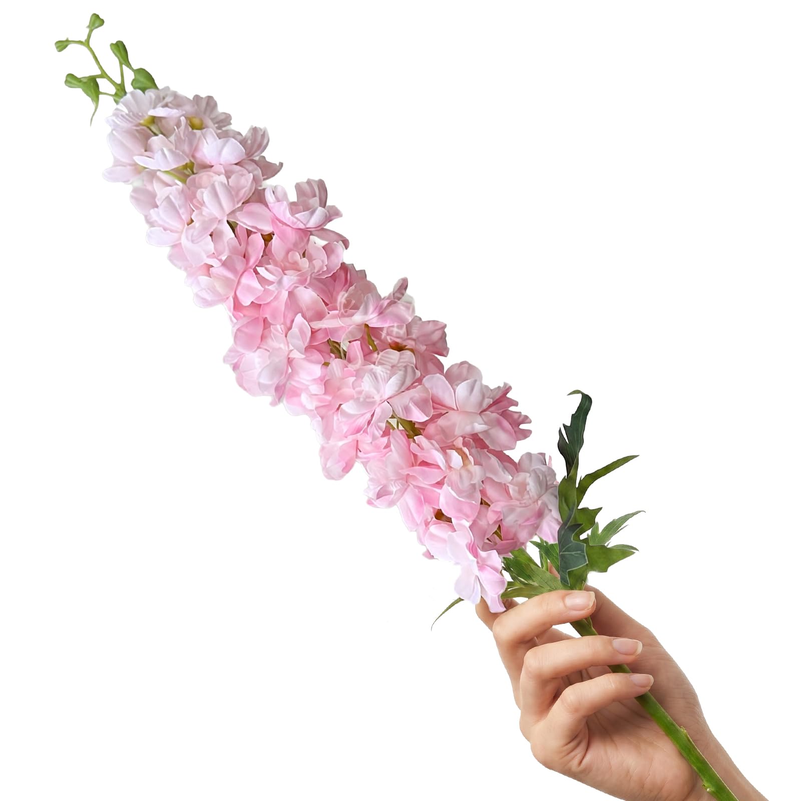 CTANCIFANG 43" Tall Artificial Delphinium Flowers, Extra Full Blooms,Pink