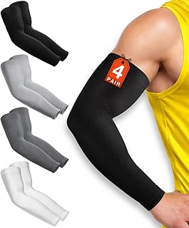 Arm Sleeves for Cooling Sun Protection Compression Sleeves for Men & Women for Football,