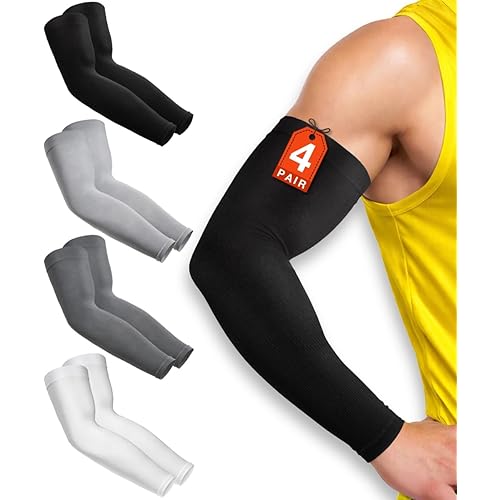 Arm Sleeves for Cooling Sun Protection Compression Sleeves for Men & Women for Football, Volleyball & Sports