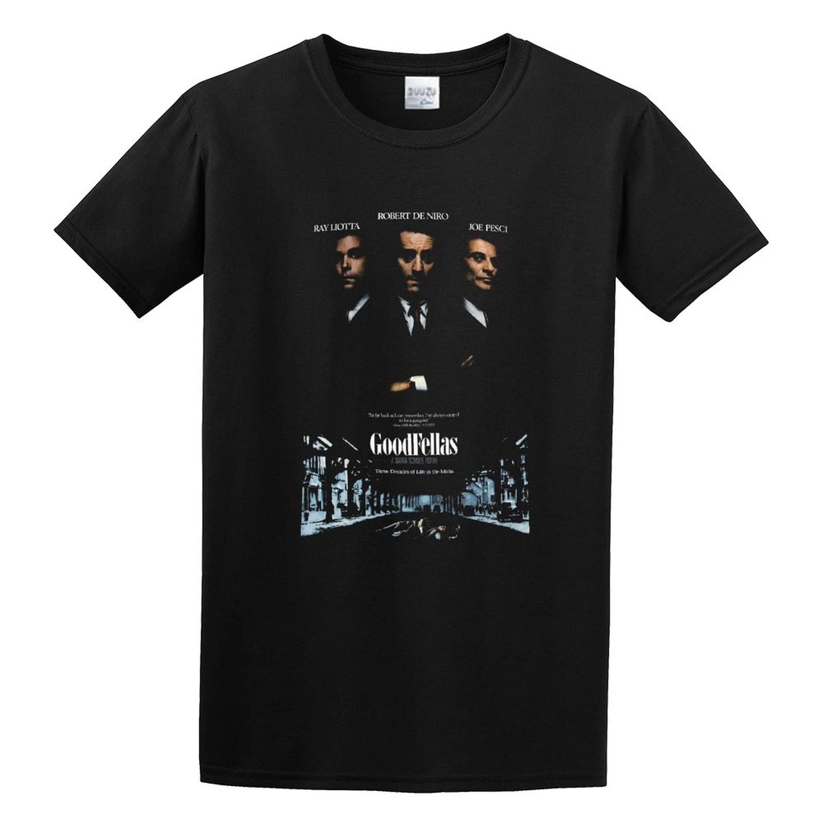Goodfellas V1 Martin Scorsese Movie Film Poster 1990 Black Cotton Tee Size XX-Large