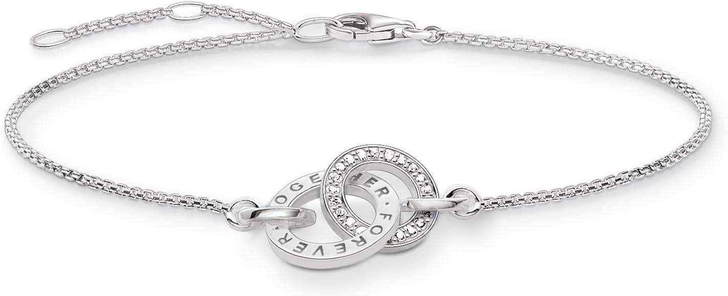Thomas Sabo Pulsera para mujer Together Forever Zirconia 925 Sterling Silver A1551-051-14-L19,5V