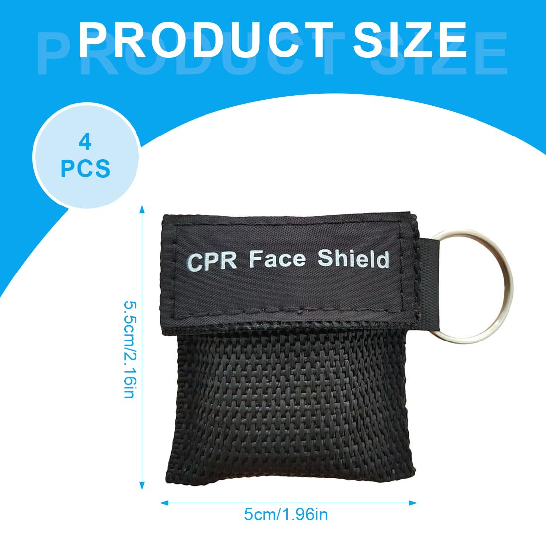 4 Pezzi Pocket Mask, Mascherine Di Respirazione Di Primo Soccorso, Maschera Di Respirazione Portachiavi Con Moschettone, Panno Di Ventilazione, Sacchetto Di Fiato,Pocket Mask Primo Soccorso(Nero)