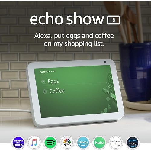 Certified Refurbished Echo Show 8 (1st Gen, 2019 release) -- HD smart display with Alexa – stay connected with video calling - Sandstone