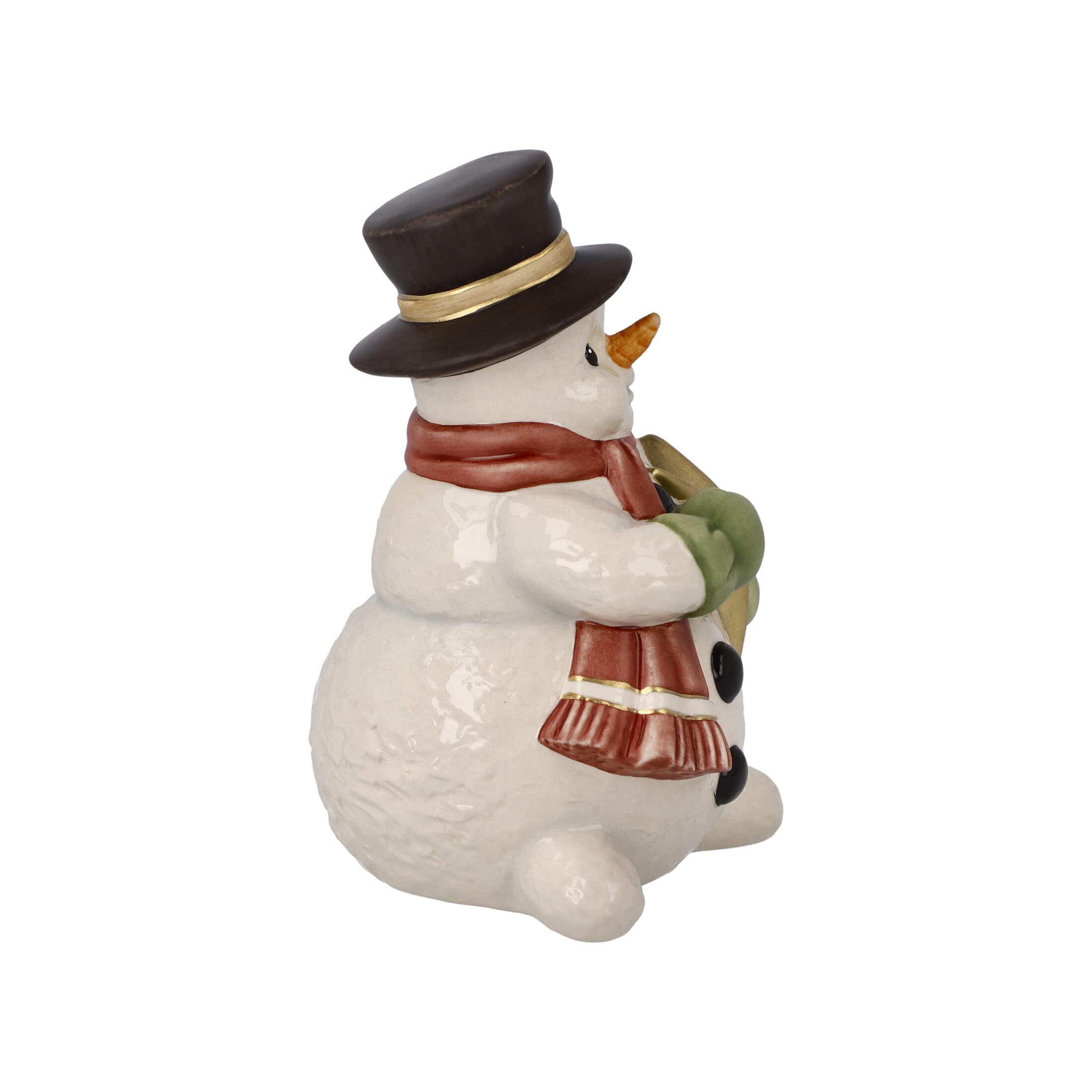 Goebel X-Mas Schneemann-Figur Funkelnde Winternacht aus Porzellan mit einem Swarovski-Stein Mehrfarbig, Maße: 7cm x 7cm x 11cm, 66-703-96-1