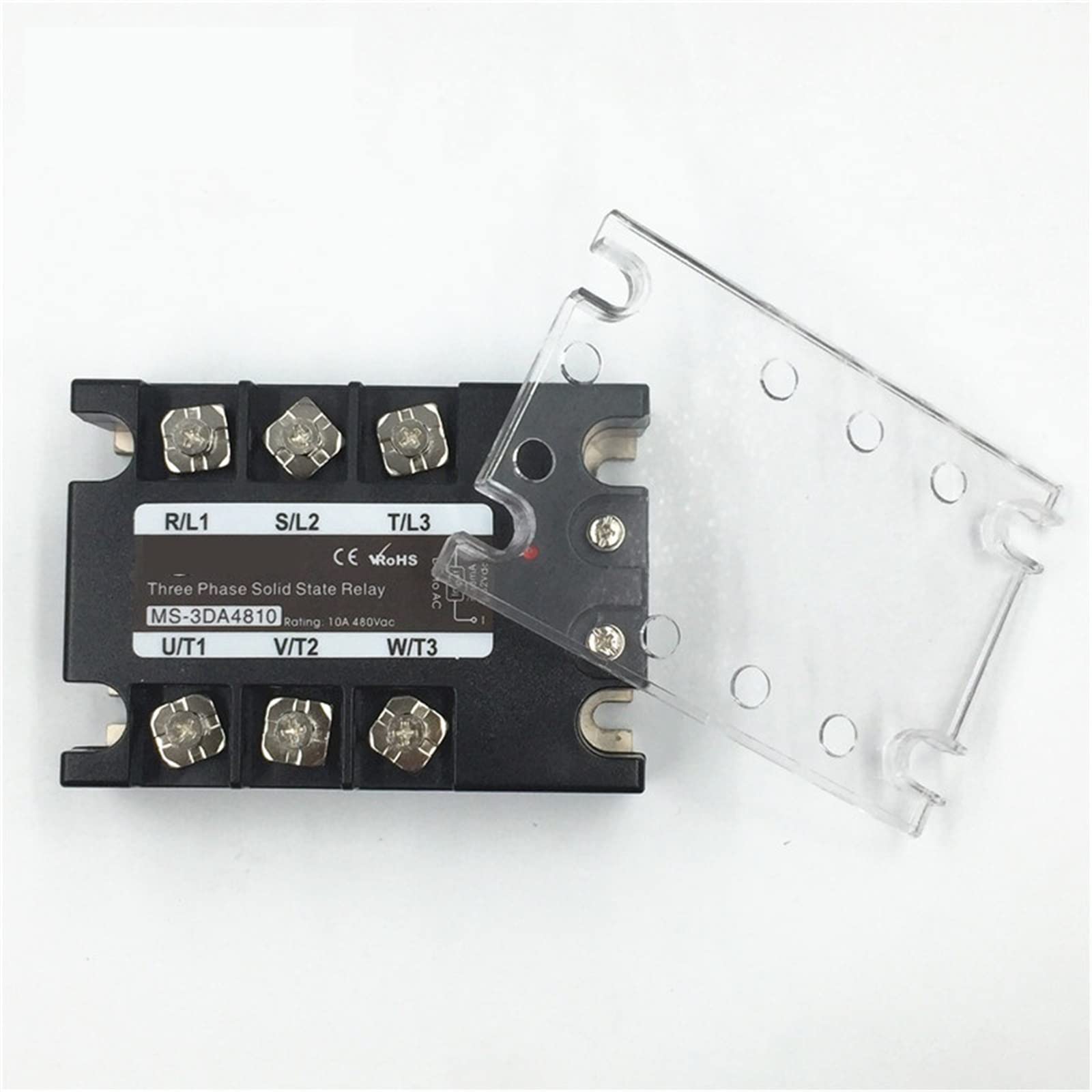 TSR-10DA SSR-10DA Three Phase Solid State Relay DC 5-32V Input Control AC 90~480V Output Load 10A 3 Phase SSR High Power DA4810 1Pcs