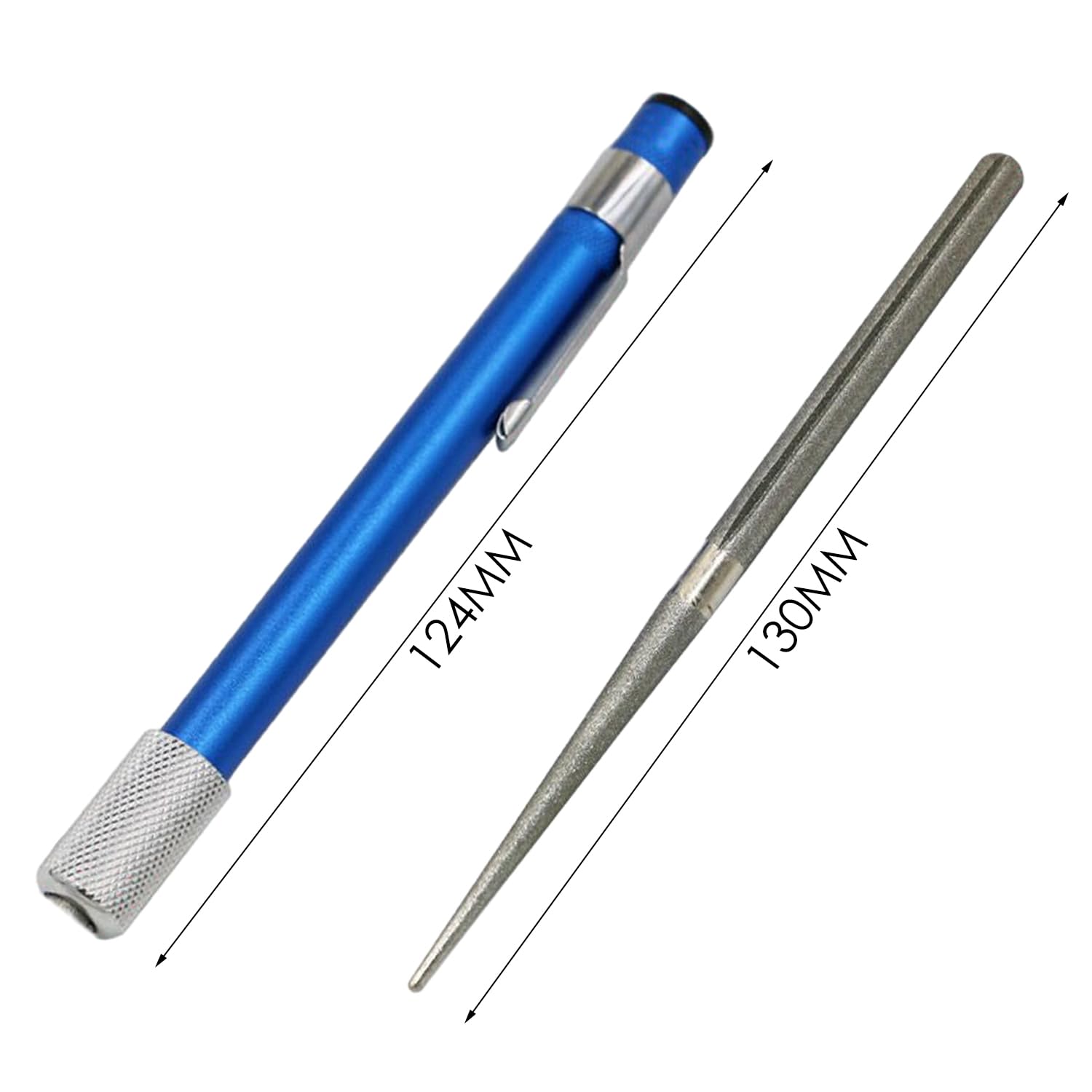 1 juego con 2 lápices para afilar cuchillos al aire libre, portátil para exteriores, afilador de diamante, adecuado para cocina y exterior