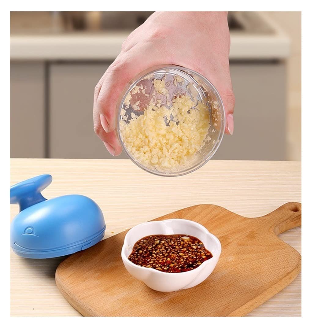 Knoblauch Helfer Manueller Knoblauchzieher, Handhacker, Knoblauch-Chili-Zerkleinerer, Tragbare Zugschnur Küchen Kochen | Blue