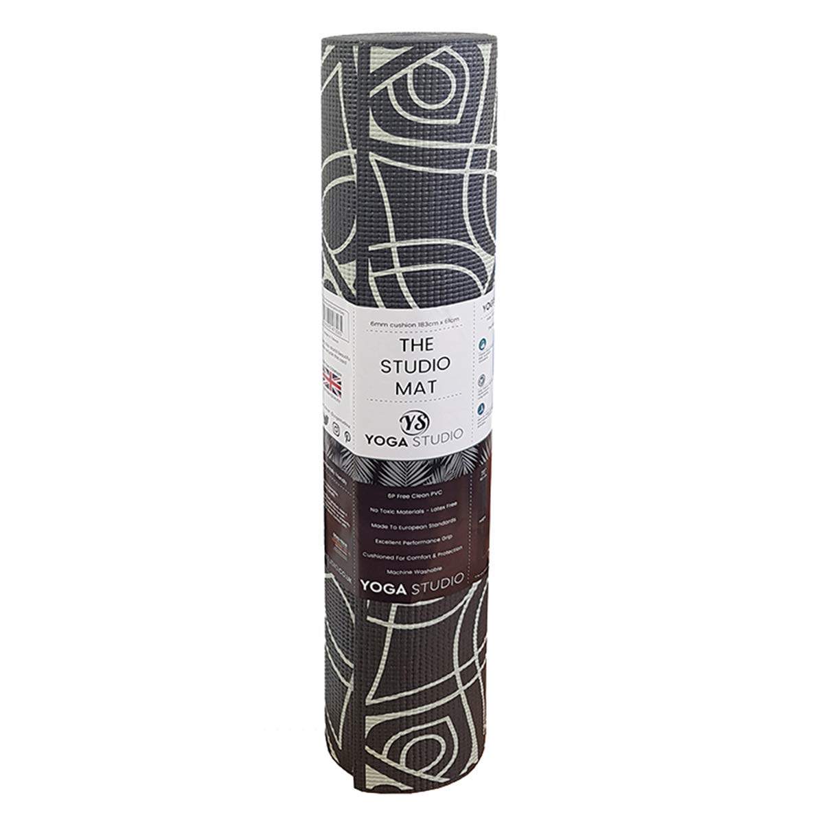 Yoga Studio Alfombrilla De Yoga Adhesiva Diseñada | Oeko-Tex A Prueba De Desgarros Antideslizante | Para Entrenamiento, Ejercicio, Gimnasio, Fitness, Mandala, Yoga Y Pilates, 183 Cm X 61 Cm X 6 Mm