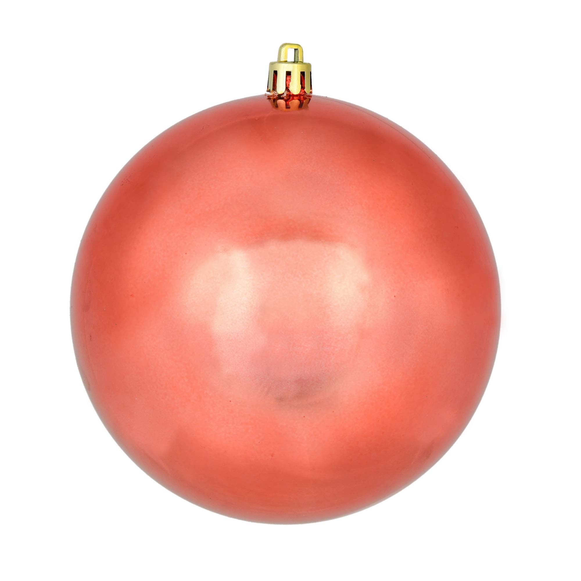 Boule decorative corail brillante Vickerman 25,4 cm haut de gamme