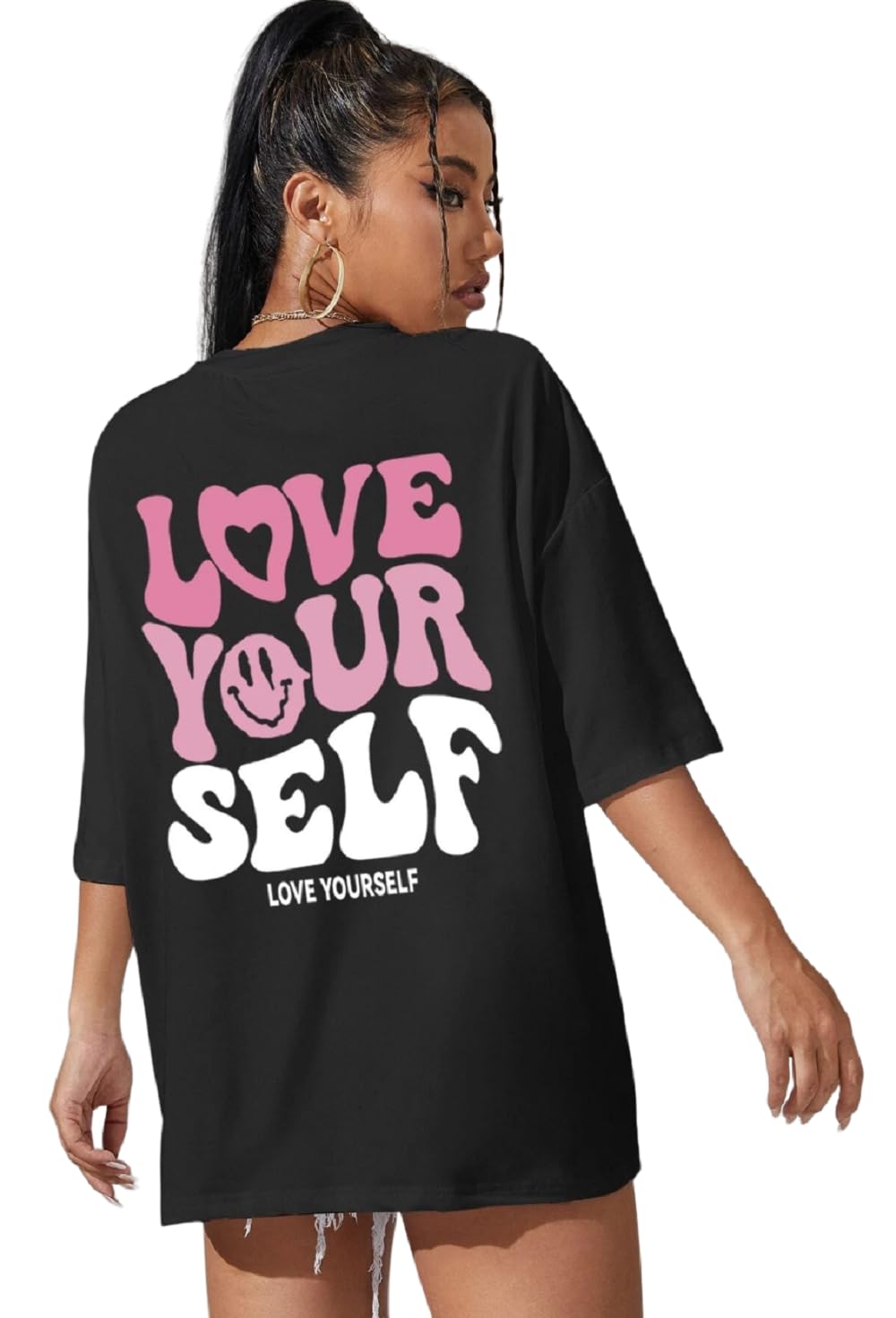 DENIMHOLICCotton Half Sleeve Printed Oversized t Shirts for Women, Loose t Shirts for Women, Baggy t Shirt for Women, Graphic Tshirt for Women Oversize,