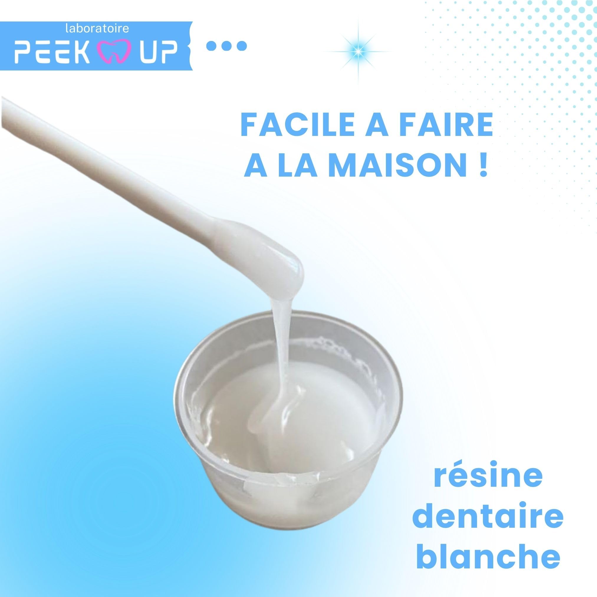 RESINE DENTAIRE BLANCHE pour réparer les prothèses dentaires