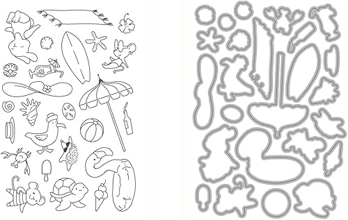 Ellen Hutson, Essentials by Ellen, Juego de sellos y troqueles para el día de la playa, fabricación de tarjetas, estampación, manualidades,