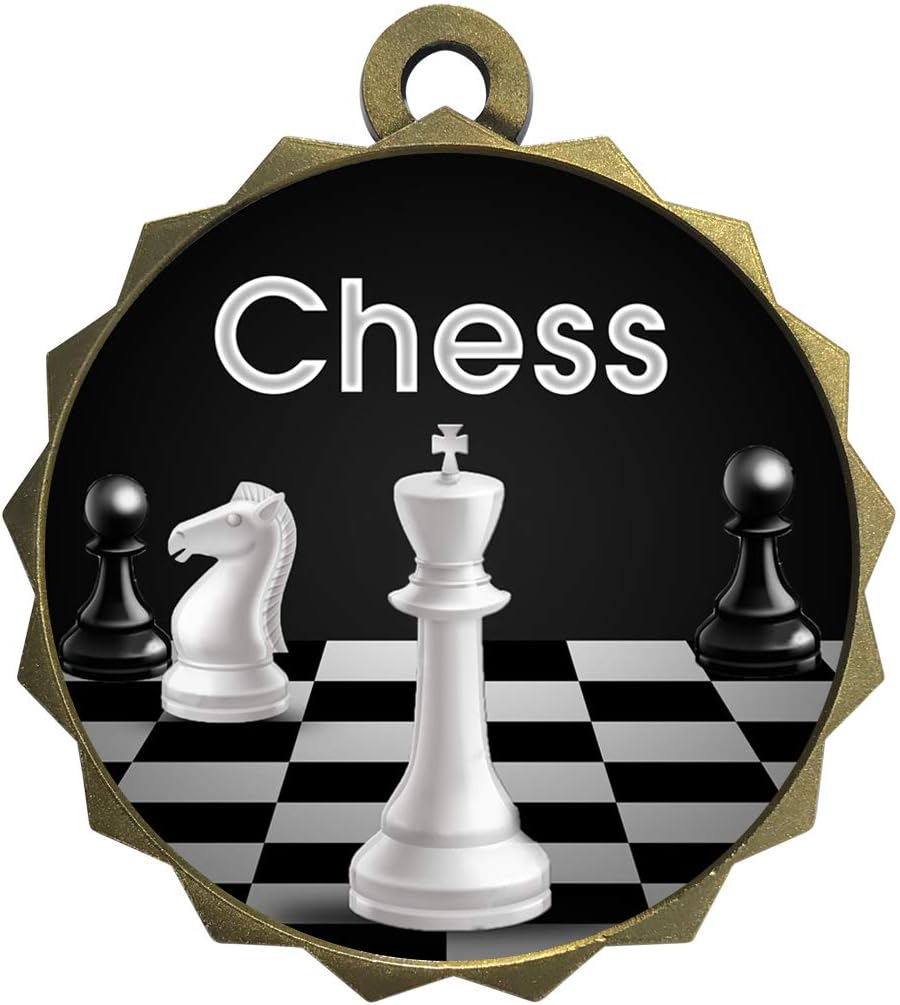Express Medals Various Styles 1 to 50 Pack of Gold Chess Medals Trophy Award with Neck Ribbon Medal Trophies Gift Prize