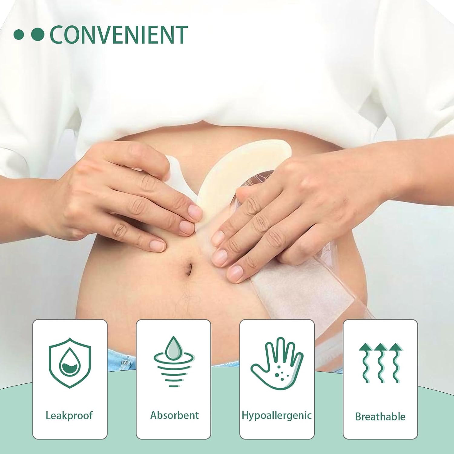 30 Pcs Elastic Ostomy Barrier Strips, Ostomy Skin Supplies, Medical Grade Skin-Friendly Leak-Proof Adhesive, Hydrocolloid Tape for Colostomy Ileostomy Urostomy Bags