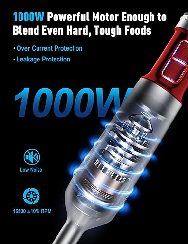 Miniatura 2 de Potente batidora de inmersión de mano, nueva actualización 2025, batidora de mano con cable resistente a los arañazos con motor sin escobillas de