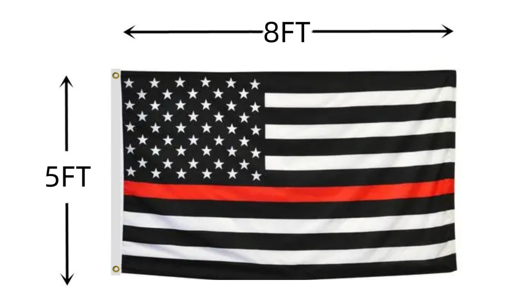 Amazon.com : Red Line USA Flag 5X8 FT - US Firefighters Flag Vivid