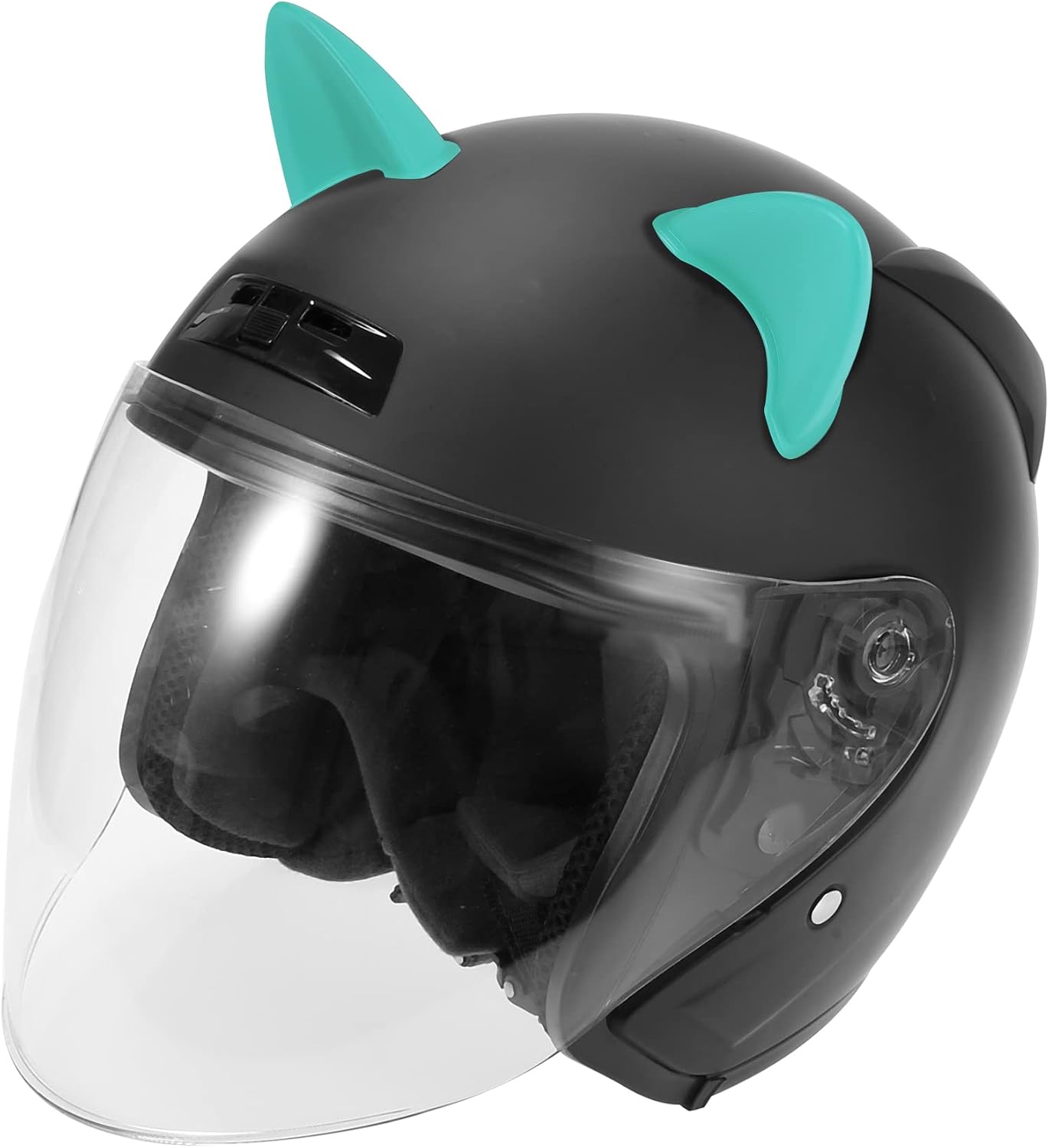 Motoforti 2pcs Cat Ears Style Attachments Helmet Decoration Accessories Self Adhesive Universal Helmet Cover Sticker for Motorcycle Bicycle Scooter Blue TPU