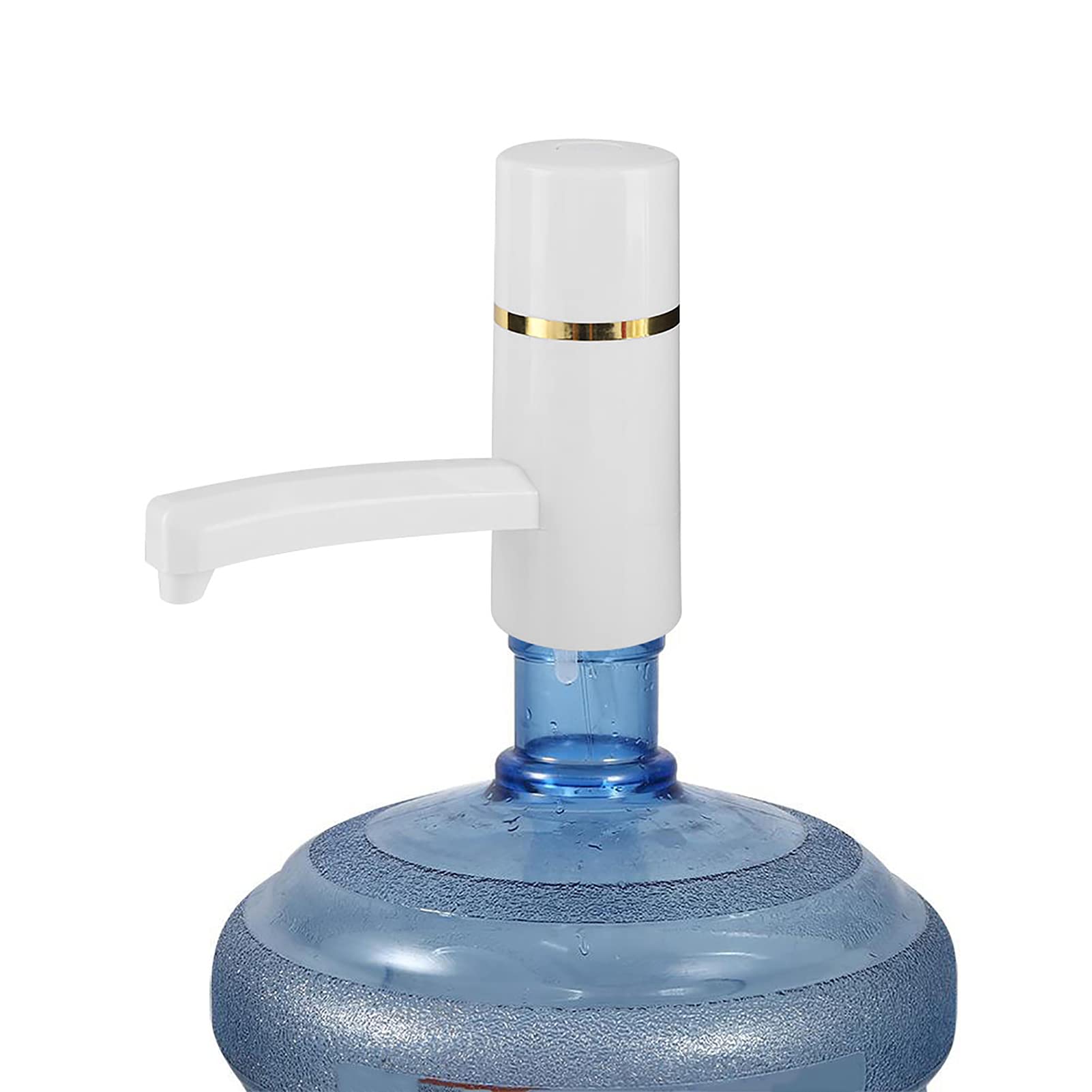 Bomba de agua eléctrica portátil y recargable por USB en color blanco