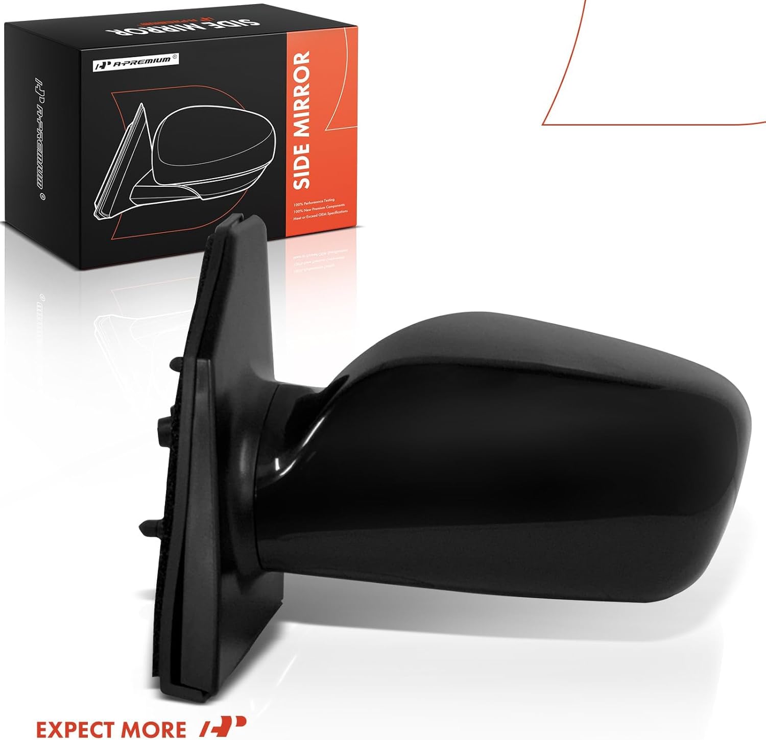 A-Premium Left Driver Side Power Door Mirror - Compatible with Toyota Corolla 2003 2004 2005 2006 2007 2008 - Non-Heated Non-Folding Black Outside Rear View Mirror - Replace# 8794002380